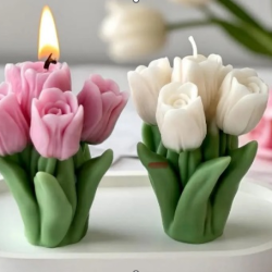 Five Tulip Bouquet - Candle