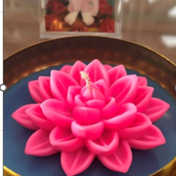 Big Lotus (in 5 inch Urli) - Candle